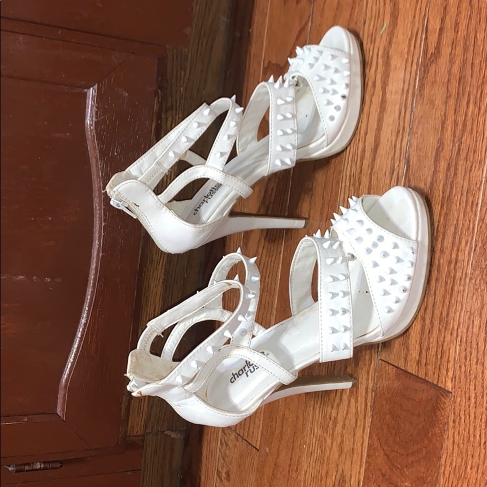 White Spiked Charlotte Russe Heels